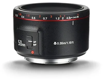 Imagen del producto de Objetivo Yongnuo YN50MM F1.8 II con enfoque automático/manual, distancia mínima de 0.35 metros, color , compatible con cámaras Canon 5D IV, 1DX, 200D II, 850D, 7D, 6DII