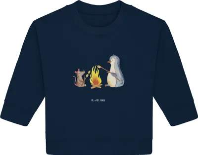 Produktbild von Mr. & Mrs. Panda Organic Baby Pullover Pinguin Lagerfeuer 12. - 18. Monat - French Navy - Geschenk, Job, Motivation, Bullover, Maus, Arbeit, Feuer, Neustart