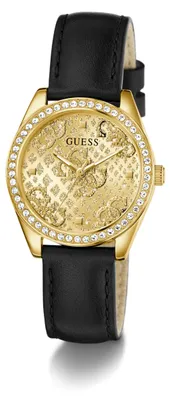 Produktbild von Guess Analoguhr Damen Black Gold Tone Analog Watch Gold/Schwarz GW0989L2