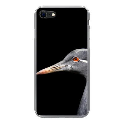 Produktbild von MuchoWow® Handyhülle Schutzhülle Hülle für iPhone SE 2020 Kraniche auf schwarzem Hintergrund Silikon Softcase Handy Hülle