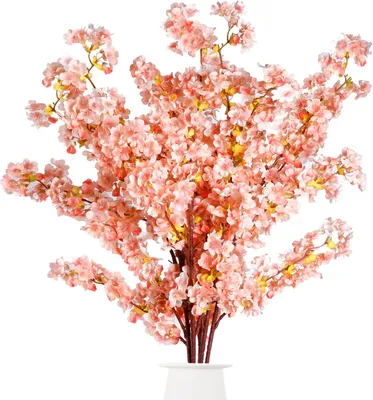 Image de Branches de cerisiers en fleurs artificiels, lot de 3, 100 cm, décoration pour la maison