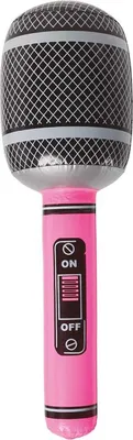 Image de Fiestas Guirca - Microphone gonflable, PVC FG1240 (taille unique) (Rose/noir)
