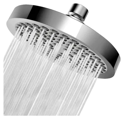 Produktbild von Kopfbrause Regendusche 6 Zoll, Duschkopf Regendusche mit Anti-Kalk-Düsen, Hochdruck Kopfbrause Wassersparend, Runder 360° Verstellbarer Sparduschkopf