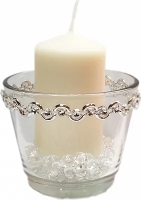 Produktbild von SET : 3 Kerzen & 3 Gläser Tischdekoration Hochzeit Taufe Kommunion Konfirmation VK003