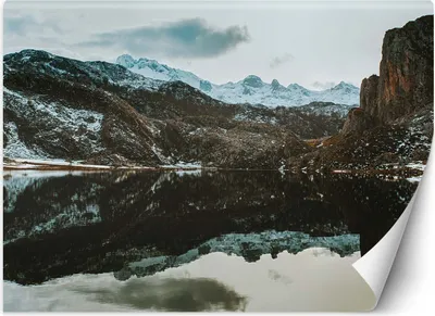 Produktbild von Vlies fototapete See in den Bergen natur 350x245 cm Feeby Braun inkl. Kleber einfache Montage