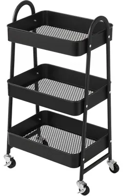 Obrázek produktu pro Kovový servírovací vozík BSC068B01V1, 32,5 x 45,8 x 77,5 cm, černý
