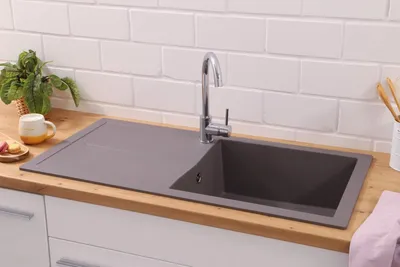 Produktbild von Küchenspüle Einbauspüle Granit Optik Mineralite 100 x 50 Grau Respekta Cleveland