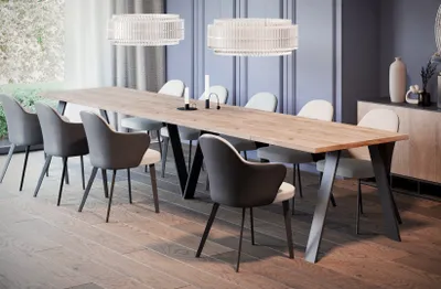 Produktbild von Endo-Möbel XXL Esstisch Lungo 130cm - 405cm ausziehbar bis 12 Personen Küchentisch (Craft Eiche)
