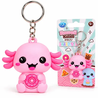 Produktbild von Kawaii Kuties Snaxolotyl Axolotl Schlüsselanhänger 3D 1er Set unsortiert nich wählbar
