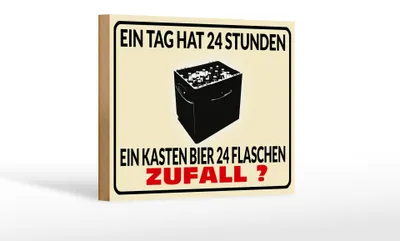 Produktbild von Holzschild Alkohol 18x12 cm ein Tag 24 Std Bier 24 Flaschen