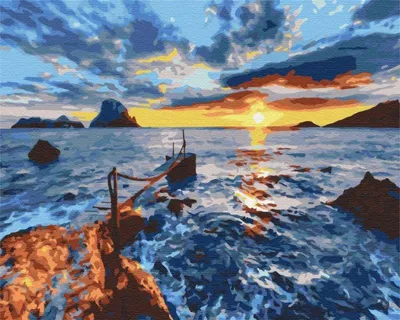 Image de Peinture par numéros BRUSHME 40 x 50 cm « Au coucher du soleil »