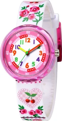 Produktbild von Bunte Story Kinderuhr für Schulkinder - Weiß / Rosa KP11394