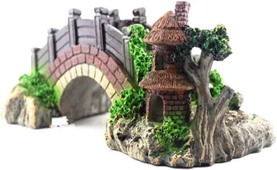 Produktbild von Aquarium Deko Höhle Aquarium,Harz Aquarium Dekoration,Harz Aquarium Zubehör,Aqua Ornaments ideal für kleine Garnele Fisch Schildkröte,Polyresin Landschaft