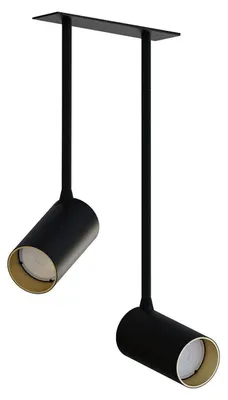 Produktbild von Strahler Aluminium Metall GU10 verstellbar in Schwarz Gold 2-flammig länglich Modern