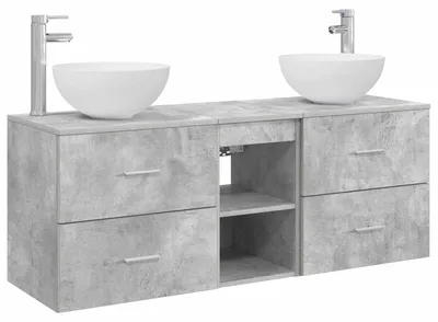 Produktbild von Badezimmerschrank-Set 3 stk. Betongrau 49,5 x 41 x 64,5 cm