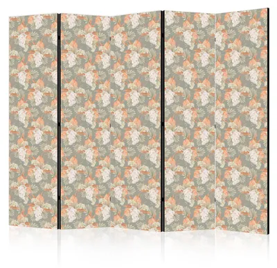Produktbild von Muralo Beidseitig bedruckter PARAVENT 5-teilig Raumteiler klappbar TROPISCHE BLÄTTER UND ORCHIDEEN 225cmx172cm