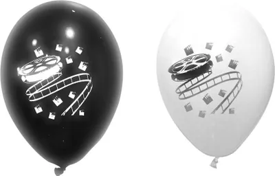Produktbild von 8 Latexballons Kino + Film 25 x 32 cm - Einheitsgröße