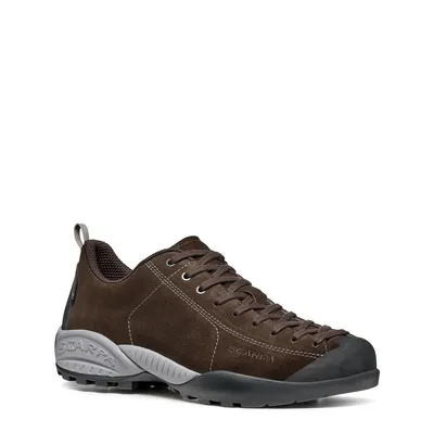 Mojito GTX Lifestyle Schuhe von Scarpa in Braun mit grauer Sohle und Schnürung.