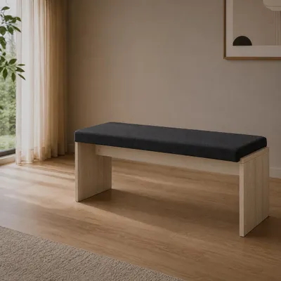 Produktbild von Esszimmer Sitzbank, 126 cm breit, in Riva Eiche, inkl. Sitzkissen in Anthrazit - ISCHIA-36