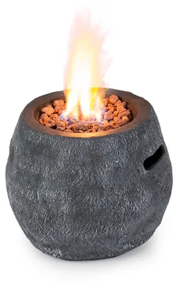 Produktbild von Blumfeldt Andros Gas-Feuerstelle, Feuerschale, Heizstrahler & Feuerstellen 40.000BTU/13kW Feuerstelle mit , Edelstahlbrenner, Heizstrahler Gas,grau-weiß