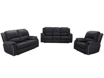 Produktbild von Couchgarnitur Relax 3+2+1 - Microfaser - Schwarz - HERNANI