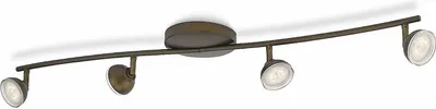 Produktbild von Philips myLiving Spot 532440616, Strahler Oberflächenbeleuchtung, Nicht austauschbare(s) Leuchtmittel, 4 Glühbirne(n), LED, 2700 K, Bronze