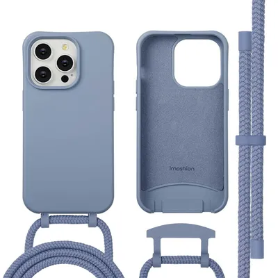 Imagen del producto de Cubierta trasera de color con cordón desmontable con MagSafe para Apple iPhone 14 Pro - Ash Blue