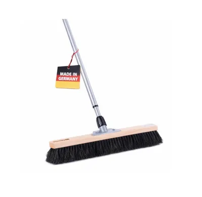 Produktbild von Sehr weicher Saalbesen 40cm Breit Naturhaar-Rosshaar-Borsten mit Teleskopstiel verstellbar ausziehbar Besen mit Stiel Roßhaarborsten
