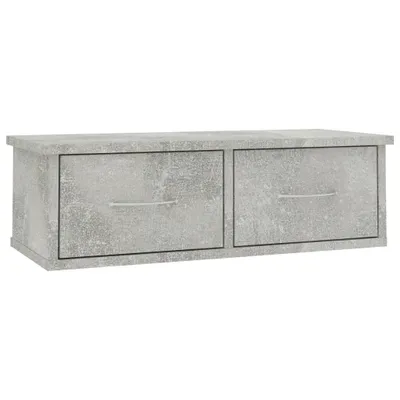 Produktbild von vidaXL Wand-Schubladenregal Betongrau 60x26x18,5 cm Holzwerkstoff