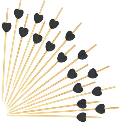 Zdjęcie produktu dla Herzowe szaszłyki drewniane, 100 sztuk, czarne, 12 cm
