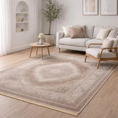 Produktbild von Teppich Kurzflor Moderner Teppich mit Ornament-Muster – Pflegeleicht & Robust – Für Fußbodenheizung geeignet