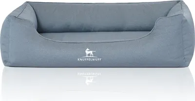 Produktbild von Knuffelwuff Orthopädisches Wasserabweisendes Hundebett Leon aus Velours mit Handwebcharakter XXL 120 x 85cm Hellblau