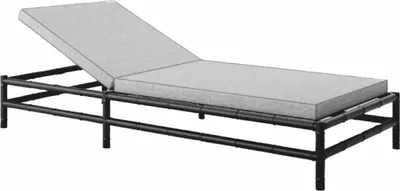 Produktbild von Casa Padrino Luxus Gartenliege Schwarz / Grau 210 cm - Hotel & Garten Möbel