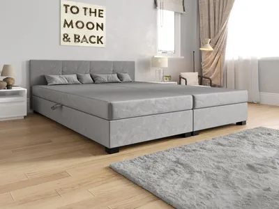 Obrázok produktu pre Americká posteľ s úložným priestorom 180x200 ROSIE 16 - svetlo šedá
