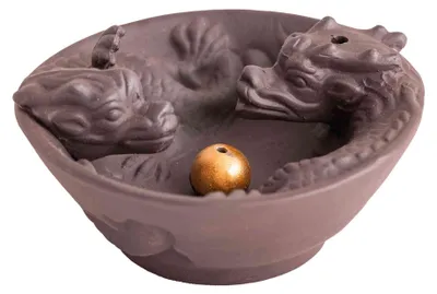 Produktbild von Räucherkegelhalter Drachen Ton 9,5 cm Räucherwasserfall Räucherstäbchen Deko