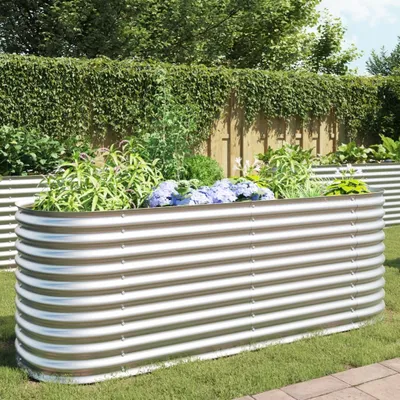 Obrázok produktu pre Maison Exclusive - Záhradný vyvýšený záhon 240 x 80 x 81 cm Pozinkovaná oceľ Strieborná