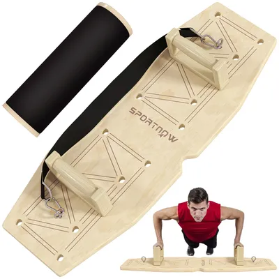 Obrázok produktu pre Sada tyčí na kliky SPORTNOW, úchyty s tréningovou doskou a odporovými páskami
