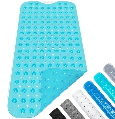Obrázok produktu pre Podložka do vane/sprchy, 100x40 cm, priehľadná, zelená, protišmyková, vhodná do práčky