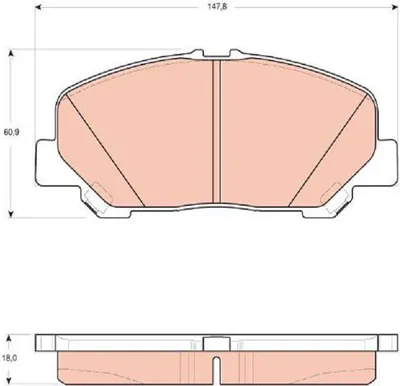 Produktbild von TRW Bremsbeläge Satz Vorne für TOYOTA Alphard / Vellfire (H2) GDB3455