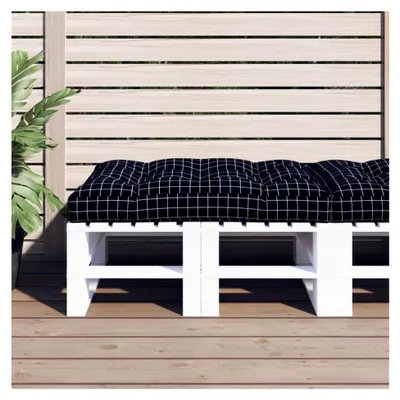 Produktbild von Palettenkissen Schwarz mit Karomuster 120x80x12 cm