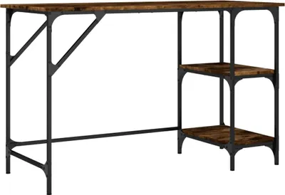 Produktbild von vidaXL Schreibtisch Räuchereiche 120x50x75 cm Metall Holzwerkstoff