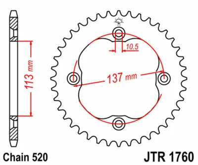 Obrázok produktu pre Reťazové koleso JT 37T 520 JTR1760.37