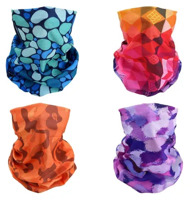 Produktbild von Multifunktionstuch 8 Stück 4 Farben Polyester 50x25 cm atmungsaktiv dehnbar für Outdoor-Sportarten