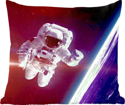 Produktbild von MuchoWow® Zierkissen Sofakissen Wohnzimmer Dekokissen 60x60 cm Weltraum - Erde - NASA - Jungen - Kinder - Kinder - Sitzfläche - Foto Polster