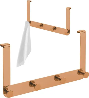 Produktbild von Laveo | Miri 4 Haken - Roségold - 170x325mm - Duschkabinenhaken - Handtuchhalter