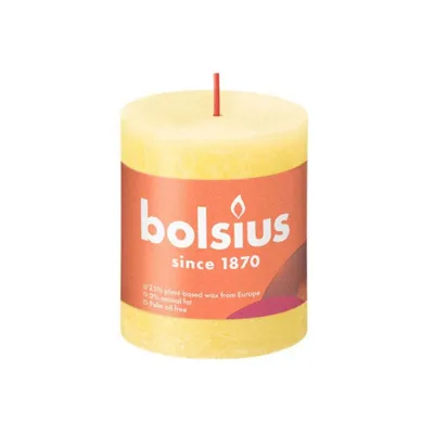 Produktbild von Bolsius Rustik Stumpenkerze Sonnengelb 80/68mm