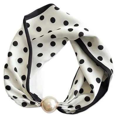 Immagine prodotto di Sciarpa da donna con chiusura magnetica, ideale per la primavera e l'autunno, con un piccolo motivo quadrato e un design elegante