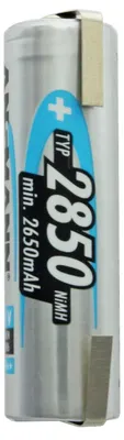 Zdjęcie produktu dla Bateria Ansmann 1,2 V o pojemności 2850 mAh, z możliwością wyboru kształtu wyprowadzeń lutowniczych: w kształcie litery "U" lub "Z". Wyprowadzenia lutownicze w kształcie litery "U"