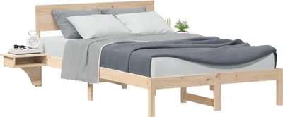 Immagine prodotto di vidaXL Struttura letto con testiera marrone 120 x 190 cm in legno di pino massiccio