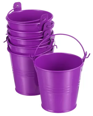 Imagen del producto de Solidchoice - Cubetas metálicas de 3 pulgadas, coloridas - Paquete de 6 macetas decorativas para suculentas